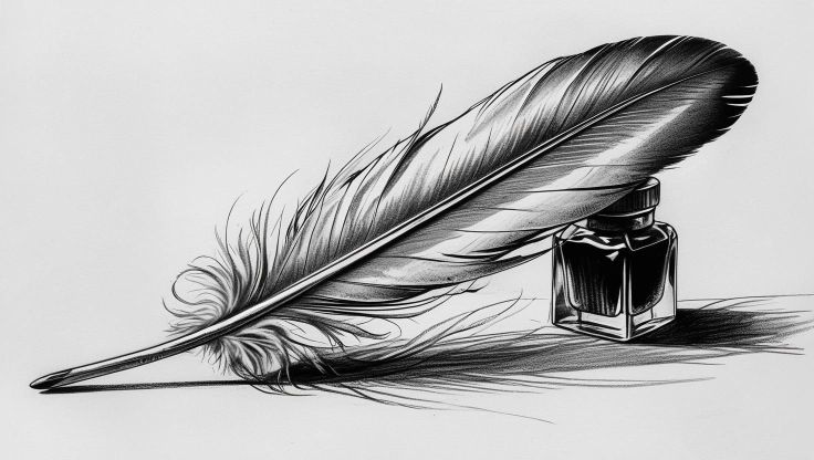 Plume et encrier d'un écrivain public